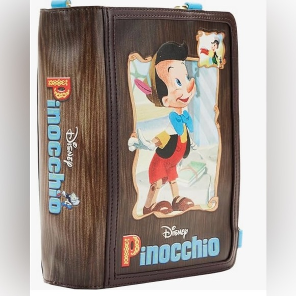 NWT-Loungefly Disney’s Pinocchio Classic book crossbody bag - Picture 2 of 8